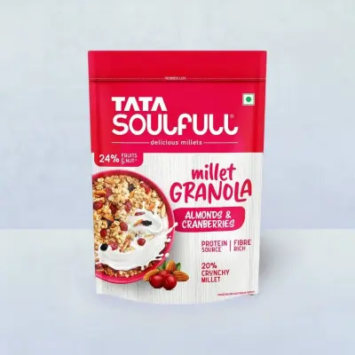 Tata Soulfull Millet Granola, Almonds & Cranberries, Breakfast Cereal
