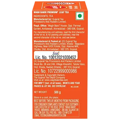 Wagh Bakri Premium Leaf Tea, 500 g Carton