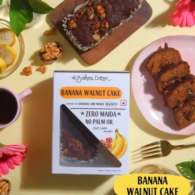 The Baker's Dozen Wholewheat Banana Walnut Cake