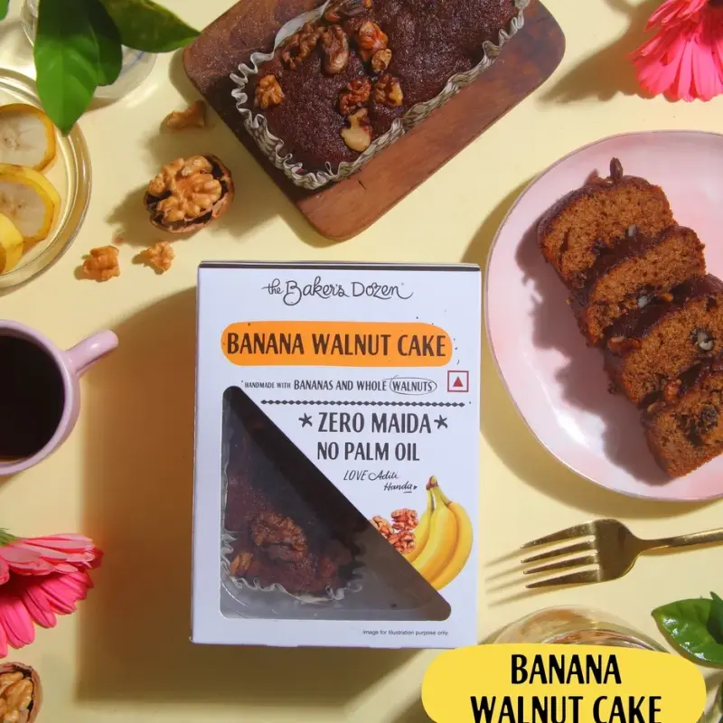 The Baker's Dozen Wholewheat Banana Walnut Cake