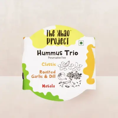 The Khao Project Hummus Trio - Classic Roasted Garlic & Dill & Masala
