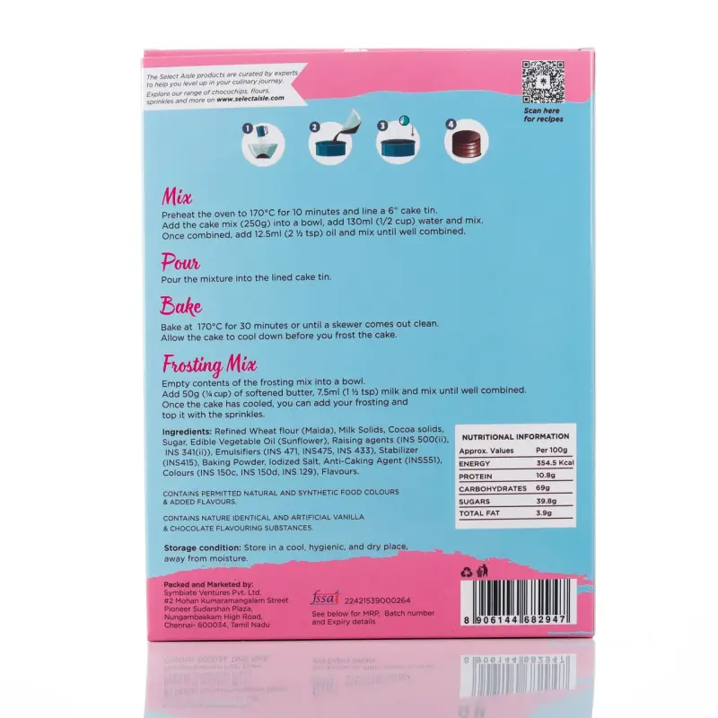 The Select Aisle Eggless Chocolate Cake Mix | Including Frosting and Sprinkles