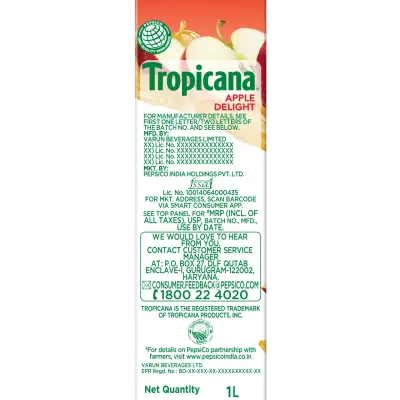 Tropicana 100% Apple Fruit Juice