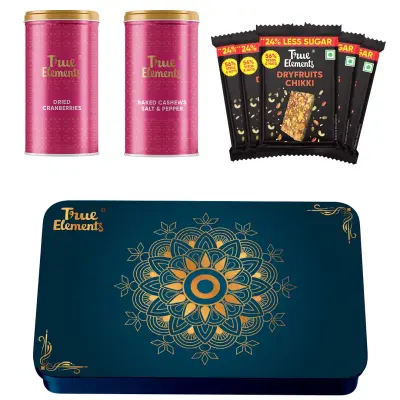 True Elements Diwali Gourmet Crunch & Munch Dryfruit Gift Box