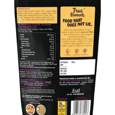 True Elements Muesli Fruity Delight Fruit and Nut Muesli