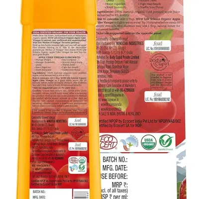 WOW Life Science Organic Apple Cider Vinegar